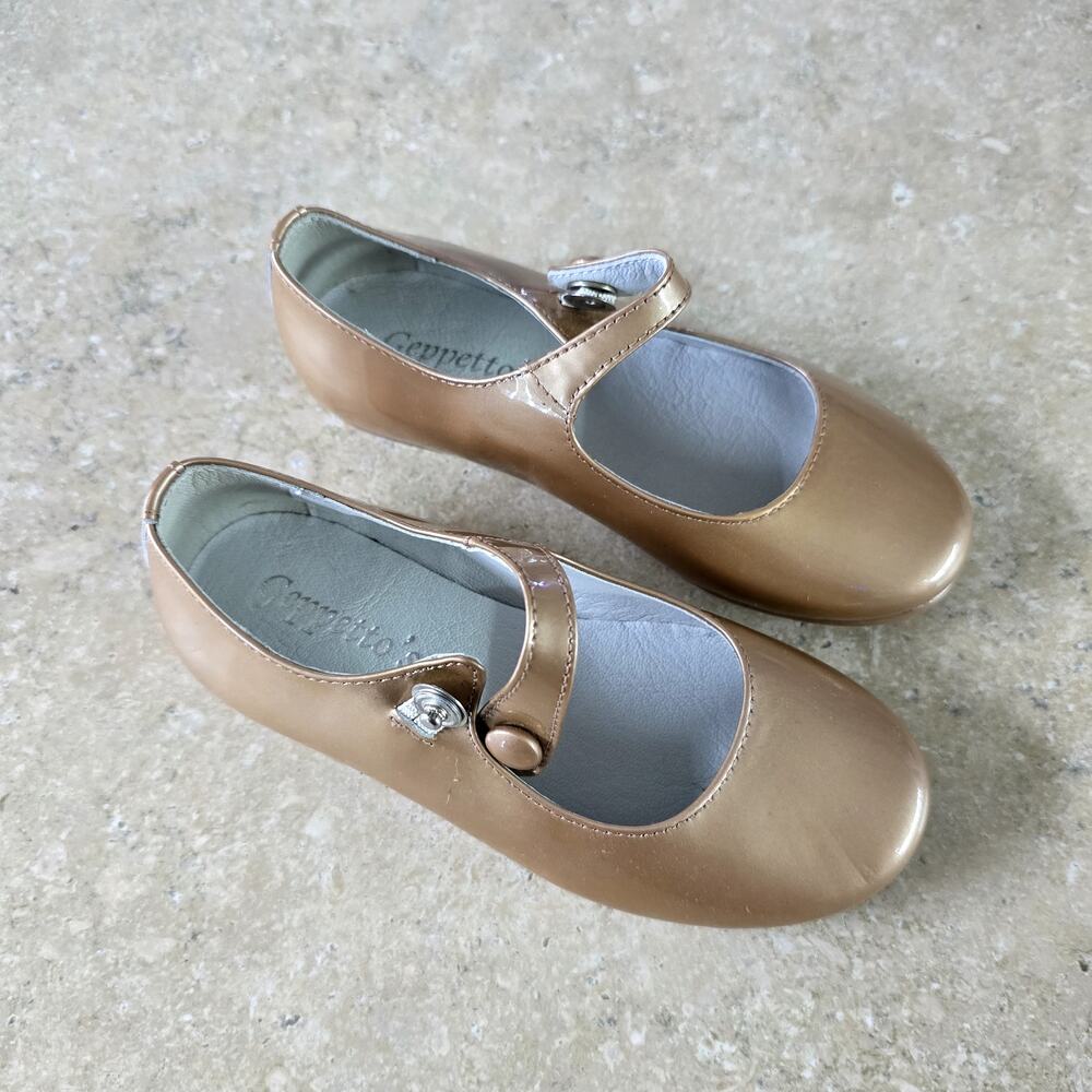 Geppettos patent girl Mary jane dress shoes snap closure new sz 26 / 9.5 usa